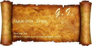 Gyurina Irma névjegykártya
