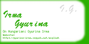 irma gyurina business card